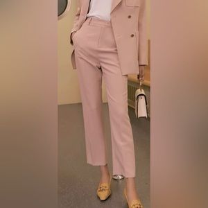 High Waist Solid Tailored Pants
